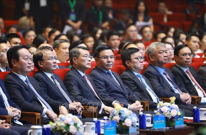 Thủ tướng Lê Minh Hưng dự Lễ công bố sản phẩm đạt Thương hiệu quốc gia Việt Nam lần thứ 10 - năm 2026. Ảnh: Dương Giang – TTXVN
