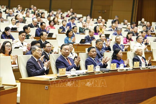 Tổng Bí thư, Chủ tịch nước Tô Lâm và lãnh đạo Đảng, Nhà nước dự khai mạc Kỳ họp thứ hai, Quốc hội khóa XVI. Ảnh: Doãn Tấn – TTXVN