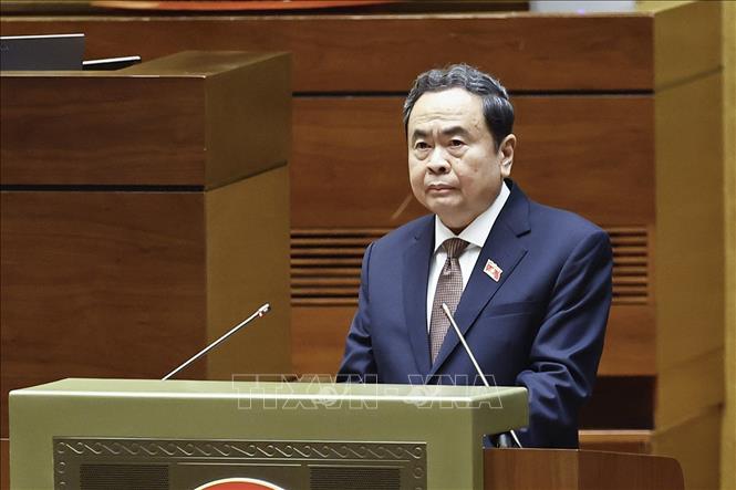 Chủ tịch Quốc hội Trần Thanh Mẫn phát biểu khai mạc Kỳ họp thứ hai, Quốc hội khóa XVI. Ảnh: Doãn Tấn - TTXVN