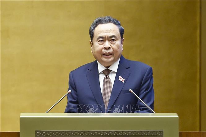 Chủ tịch Quốc hội Trần Thanh Mẫn phát biểu khai mạc Kỳ họp thứ hai, Quốc hội khóa XVI. Ảnh: Doãn Tấn – TTXVN