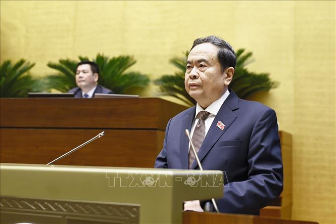 Chủ tịch Quốc hội Trần Thanh Mẫn phát biểu khai mạc Kỳ họp thứ hai, Quốc hội khóa XVI. Ảnh: Doãn Tấn – TTXVN