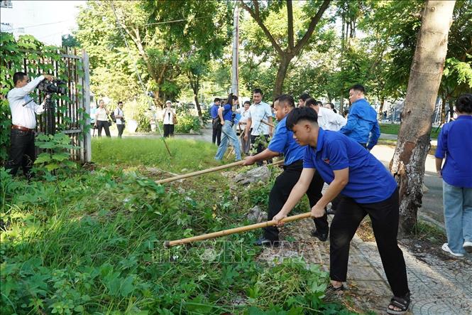 Mô hình “Bản đồ xanh” hướng đến việc duy trì thường xuyên các địa điểm đã được xử lý, góp phần xây dựng môi trường sống xanh, sạch, đẹp tại thành phố Đà Nẵng. Ảnh: Khoa Chương - TTXVN
