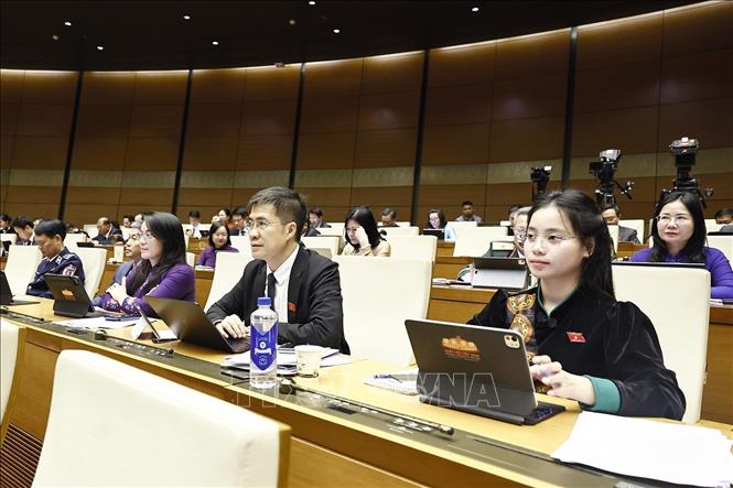Đoàn đại biểu Quốc hội tỉnh Nghệ An dự khai mạc Kỳ họp thứ hai, Quốc hội khóa XVI. Ảnh: Doãn Tấn - TTXVN