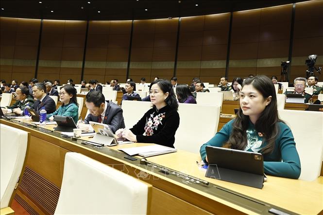 Đoàn đại biểu Quốc hội tỉnh Nghệ An dự khai mạc Kỳ họp thứ hai, Quốc hội khóa XVI. Ảnh: Doãn Tấn - TTXVN
