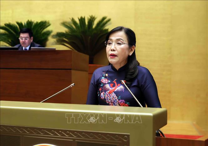 Chủ nhiệm Ủy ban Khoa học, Công nghệ và Môi trường của Quốc hội Nguyễn Thanh Hải trình bày Báo cáo thẩm tra về 02 dự án Luật: Luật Bưu chính (sửa đổi) và Luật sửa đổi, bổ sung một số điều của Luật Đo lường. Ảnh: An Đăng - TTXVN