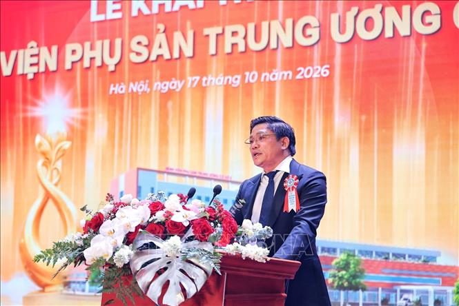 GS.TS, Thầy thuốc Nhân dân Nguyễn Duy Ánh, Giám đốc Bệnh viện Phụ sản Trung ương, phát biểu khai mạc lễ khai trương cơ sở 2. Ảnh: Phạm Tuấn Anh - TTXVN
