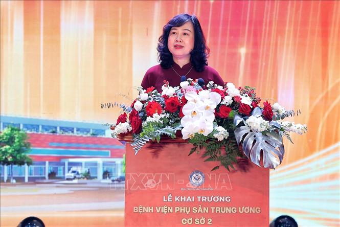 Bộ trưởng Bộ Y tế Đào Hồng Lan phát biểu tại lễ khai trương Bệnh viện Phụ sản Trung ương cơ sở 2. Ảnh: Phạm Tuấn Anh - TTXVN