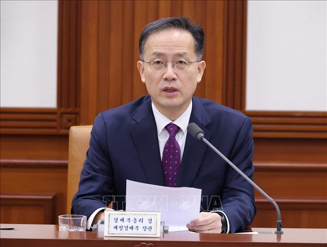 Bộ trưởng Tài chính-Kinh tế Hàn Quốc Lee Hyoung-il phát biểu tại một hội nghị về kinh tế ở Seoul. Ảnh: Yonhap/TTXVN phát