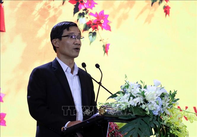 Phó Giám đốc Sở Văn hóa Thể thao và Du lịch thành phố Đà Nẵng Tán Văn Vương phát biểu khai mạc Hội thảo. Ảnh: Trần Lê Lâm - TTXVN 