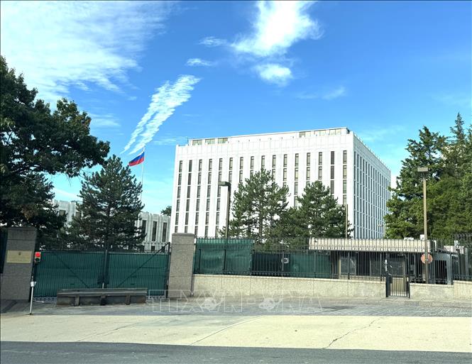 Trụ sở Đại sứ quán Nga ở thủ đô Washington D.C (Mỹ). Ảnh: Đoàn Hùng - P/v TTXVN tại Mỹ
