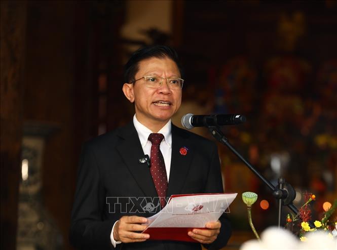 GS.TS Hoàng Anh Tuấn, Hiệu trưởng Trường Đại học Khoa học Xã hội và Nhân văn (Đại học Quốc gia Hà Nội) phát biểu. Ảnh: Khánh Hoà - TTXVN

