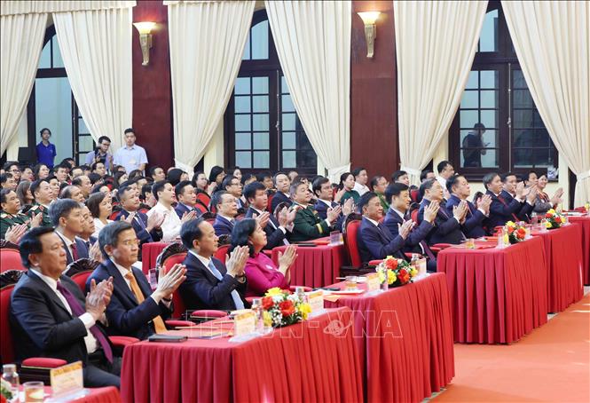 Đại biểu tham dự lễ trao giải Cuộc thi chính luận về bảo vệ nền tảng tư tưởng của Đảng lần thứ 6. Ảnh: Phương Hoa - TTXVN