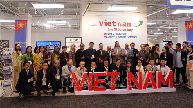 Gian hàng Việt Nam tại hội chợ. Ảnh: Thanh Tuấn - Phóng viên TTXVN tại Mỹ