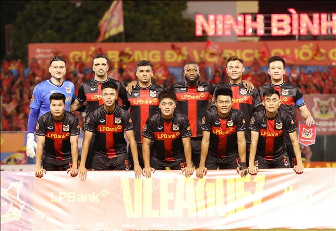 Đội hình xuất phát của Ninh Bình FC. Ảnh: Đức Phương – TTXVN