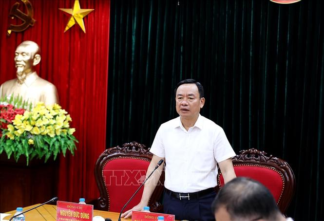 Phó Chủ tịch UBND tỉnh Phú Thọ Quách Tất Liêm kết luận hội nghị. Ảnh: Thanh Hải - TTXVN  