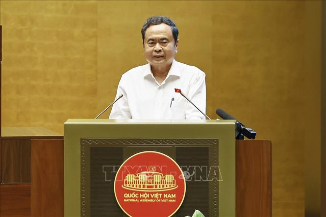 Chủ tịch Quốc hội Trần Thanh Mẫn phát biểu. Ảnh: Doãn Tấn – TTXVN