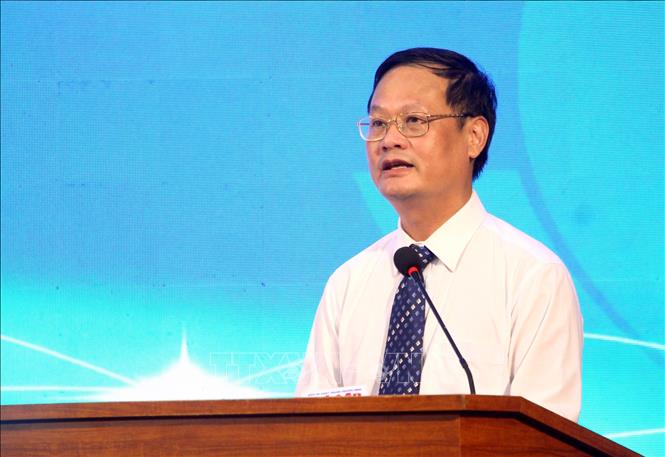Giám đốc Sở Khoa học và Công nghệ Nghệ An Nguyễn Quý Linh phát biểu tại lễ khai mạc. Ảnh: Văn Tý - TTXVN