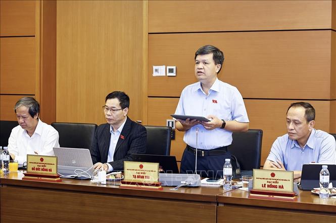Đại biểu Quốc hội thành phố Hà Nội Tạ Đình Thi phát biểu. Ảnh: Doãn Tấn - TTXVN
