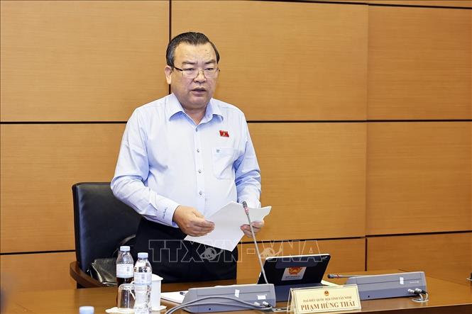 Đại biểu Quốc hội tỉnh Tây Ninh Phạm Hùng Thái phát biểu. Ảnh: Doãn Tấn - TTXVN