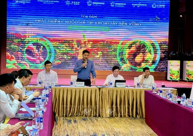 Hội thảo “Phát triển chuỗi giá trị khoai tây bền vững”. Ảnh: Hoa Mai - TTXVN