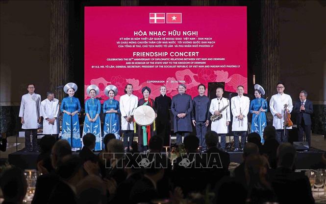 Chương trình Hòa nhạc hữu nghị Kỷ niệm 55 năm thiết lập quan hệ ngoại giao Việt Nam – Đan Mạch (1971 - 2026). Ảnh: Thống Nhất – TTXVN