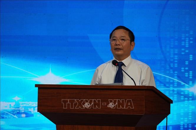 Ông Võ Trọng Phú, Phó Giám đốc Sở Khoa học và Công nghệ tỉnh Nghệ An, phát biểu đề dẫn Hội thảo. Ảnh: Bích Huệ - TTXVN 
