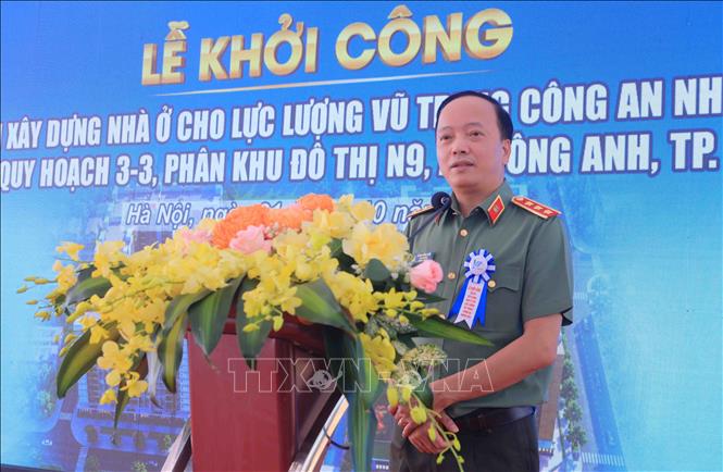 Thượng tướng Đặng Hồng Đức, Ủy viên Trung ương Đảng, Thứ trưởng Bộ Công an phát biểu. Ảnh: Phạm Kiên - TTXVN