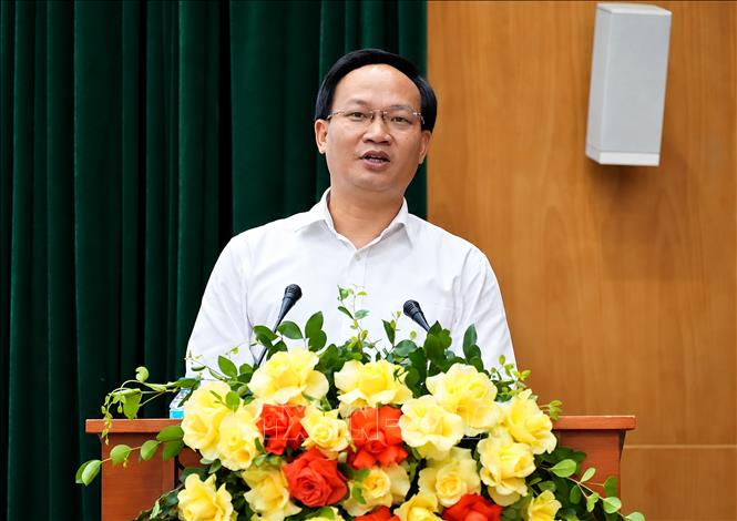 Phó Chủ tịch UBND thành phố Bắc Ninh Phạm Văn Thịnh phát biểu chỉ đạo tại Hội nghị. Ảnh: Đồng Thúy- TTXVN