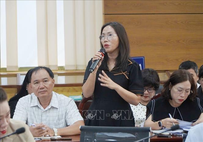 Đại diện các trường nêu ý kiến tại hội thảo. Ảnh: Thu Hoài - TTXVN