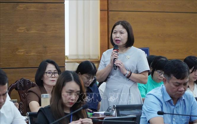 Đại diện các trường nêu ý kiến tại hội thảo. Ảnh: Thu Hoài - TTXVN