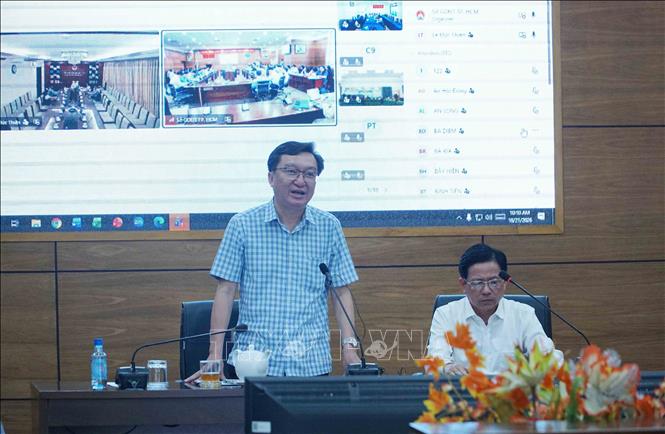 Ông Nguyễn Bảo Quốc, Phó Giám đốc Sở Giáo dục và Đào tạo Thành phố Hồ Chí Minh phát biểu tại hội thảo. Ảnh: Thu Hoài - TTXVN