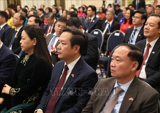 Các đại biểu tham dự cuộc gặp gỡ Tổng Bí thư, Chủ tịch nước Tô Lâm và Phu nhân Ngô Phương Ly. Ảnh: Thống Nhất – TTXVN