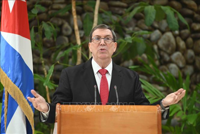 Bộ trưởng Ngoại giao Cuba Bruno Rodríguez Parrilla tin tưởng sự ủng hộ của quốc tế. Ảnh: Việt Hùng-P/V TTXVN tại Cuba