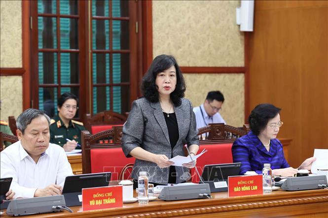 Đồng chí Đào Hồng Lan, Ủy viên Trung ương Đảng, Bộ trưởng Bộ Y tế phát biểu. Ảnh: An Đăng - TTXVN