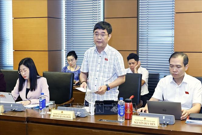 Đại biểu Quốc hội tỉnh Tây Ninh Hoàng Quang Hàm phát biểu. Ảnh: Doãn Tấn - TTXVN