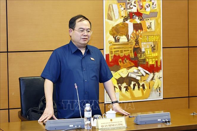 Đại biểu Quốc hội TP Quảng Ninh Quản Minh Cường phát biểu. Ảnh: Doãn Tấn - TTXVN