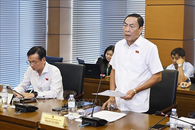 Đại biểu Quốc hội tỉnh Đồng Tháp Phạm Văn Hoà phát biểu. Ảnh: Doãn Tấn - TTXVN