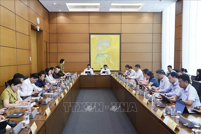 Đoàn đại biểu Quốc hội các tỉnh Quảng Trị, Điện Biên và thành phố Đồng Nai thảo luận ở tổ. Ảnh; Doãn Tấn - TTXVN