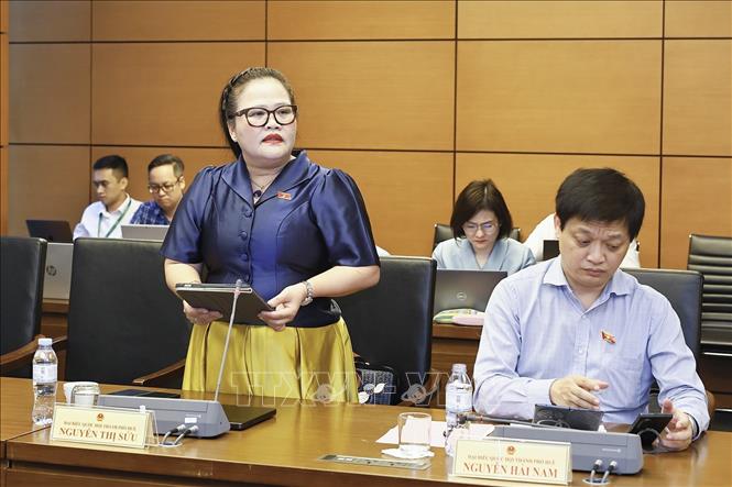 Đại biểu Quốc hội thành phố Huế Nguyễn Thị Sửu phát biểu. Ảnh: Doãn Tấn - TTXVN