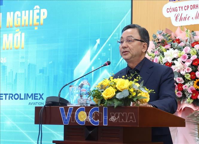 Ông Phạm Văn Triêm, Chủ tịch Hiệp hội Doanh nghiệp nhỏ và vừa TP. Hồ Chí Minh (HCM-SME) phát biểu tại hội nghị. Ảnh: Hứa Chung – TTXVN 