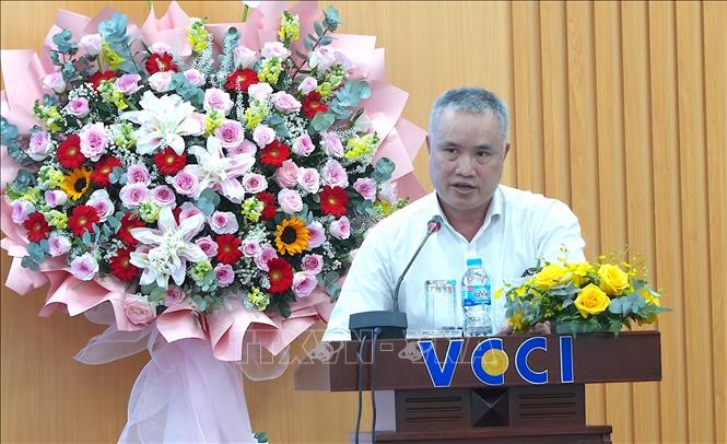 Ông Nguyễn Đức Lệnh, Phó Giám đốc Ngân hàng Nhà nước chi nhánh Khu vực 2 phát biểu tại hội nghị. Ảnh: Hứa Chung - TTXVN
