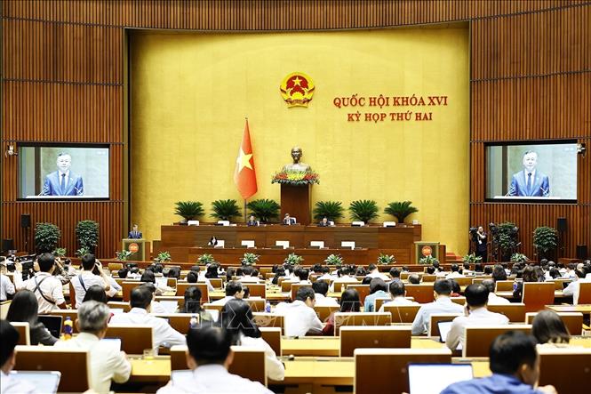 Quang cảnh phiên họp sáng 23/10. Ảnh: Doãn Tấn - TTXVN