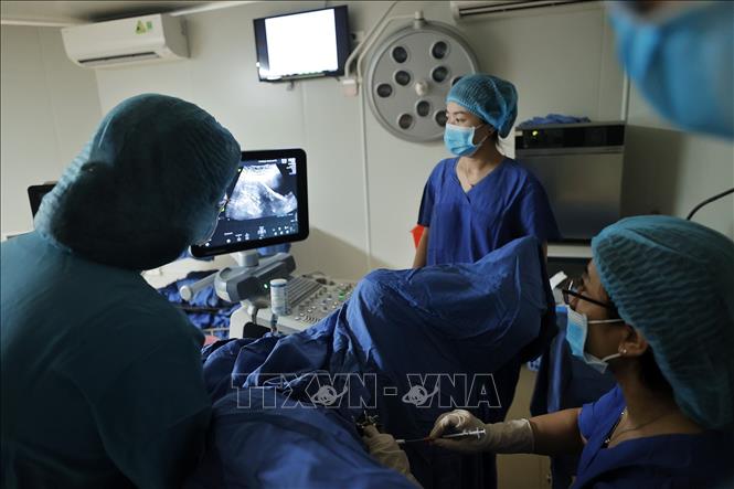 Sau khi nuôi cấy phôi khoảng 2 đến 5 ngày, phôi sẽ được chuyển trở lại buồng tử cung của người vợ để phát triển thành thai nhi. Ảnh: Minh Quyết – TTXVN