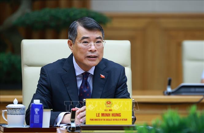 Thủ tướng Lê Minh Hưng tiếp bà Pauline Tamesis, Điều phối viên Thường trú Liên hợp quốc tại Việt Nam và Trưởng đại diện các tổ chức Liên hợp quốc tại Việt Nam. Ảnh: Dương Giang – TTXVN
