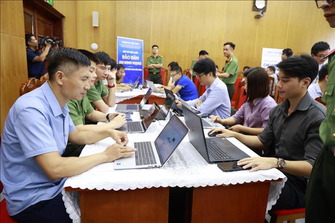 Các đội thi tham gia diễn tập thực chiến bảo đảm an ninh mạng thành phố Bắc Ninh năm 2026. Ảnh: Việt Hùng – TTXVN 