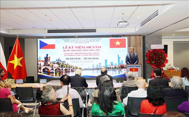 Quang cảnh lễ kỷ niệm Quốc khánh Séc. Ảnh: Xuân Khu-TTXVN