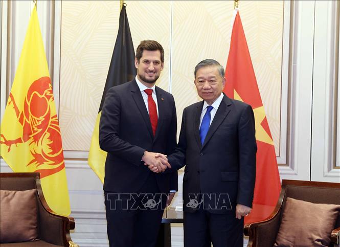 Tổng Bí thư, Chủ tịch nước Tô Lâm tiếp Bộ trưởng, Thủ hiến vùng Wallonie, ông Adrien Dolimont. Ảnh: Thống Nhất – TTXVN