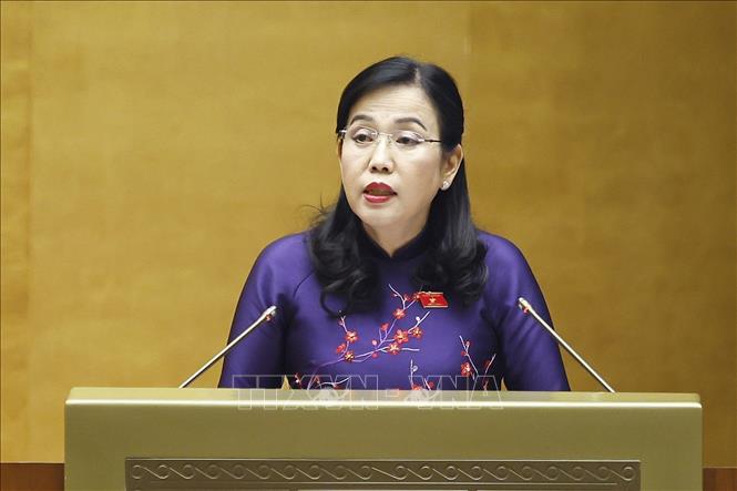 Chủ nhiệm Ủy ban Khoa học, Công nghệ và Môi trường của Quốc hội Nguyễn Thanh Hải trình bày Báo cáo thẩm tra về dự án Luật An toàn thực phẩm (sửa đổi). Ảnh: Doãn Tấn – TTXVN
