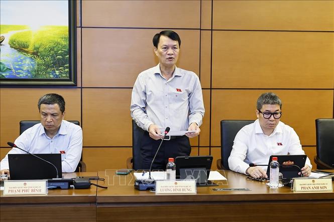 Đại biểu Quốc hội tỉnh Nghệ an Lương Đình Hưng phát biểu. Ảnh: Doãn Tấn - TTXVN
