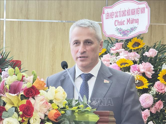 Ông Uladzimir Baravikou, Đại sứ Cộng hòa Belarus tại Việt Nam phát biểu tại Đại hội. Ảnh: Hải Ngọc - TTXVN